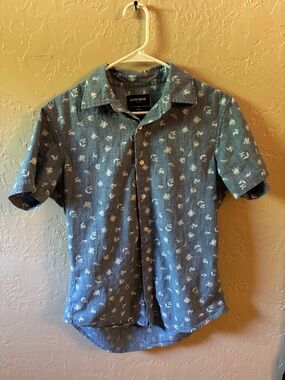 Bonobos Blue Short-Sleeve Floral Button-Down Shirt